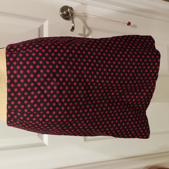 Talbots red and navy polka dot wool skirt size 4 - Picture 2 of 7